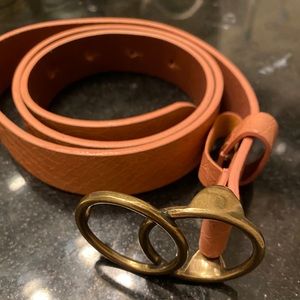 Light Brown Belt with Brass Belt Buckle